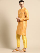 Sunburst Yellow Silk Party Kurta Set