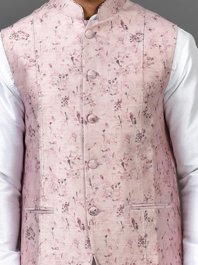 Designer Kurta Jacket Set In Pink