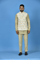 Designer Kurta Jacket Set In Multicolor