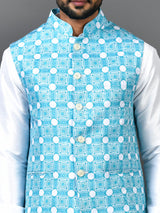 Designer Kurta Jacket Set In Multicolour