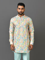 Designer Multicolor Satin Short Kurta