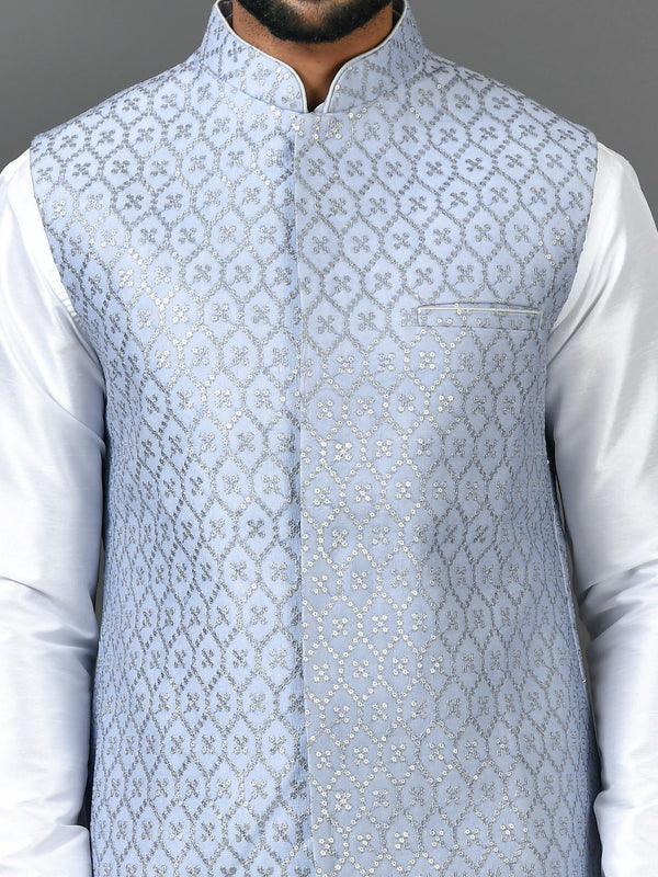 Designer Kurta Jacket Set In Multicolour