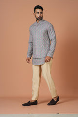 Kurta Jacket Set in Multicolour