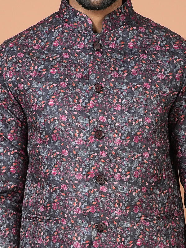 Kurta Jacket Set in Multicolor