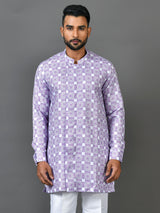 Designer Purple Silk Short Kurta