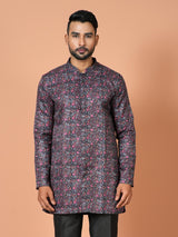 Designer Purple Silk Short Kurta