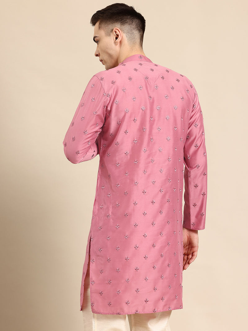 Dusty Pink Muslin Cotton Kurta Set