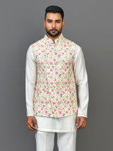 Designer Kurta Jacket Set In Multicolour