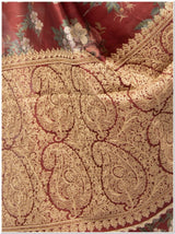 Maroon Color Tassar Saree With Blouse Piece.