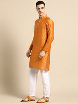 Autumn Mustard Silk Heritage Kurta Set