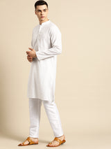 Pure White Silk Classic Kurta Set