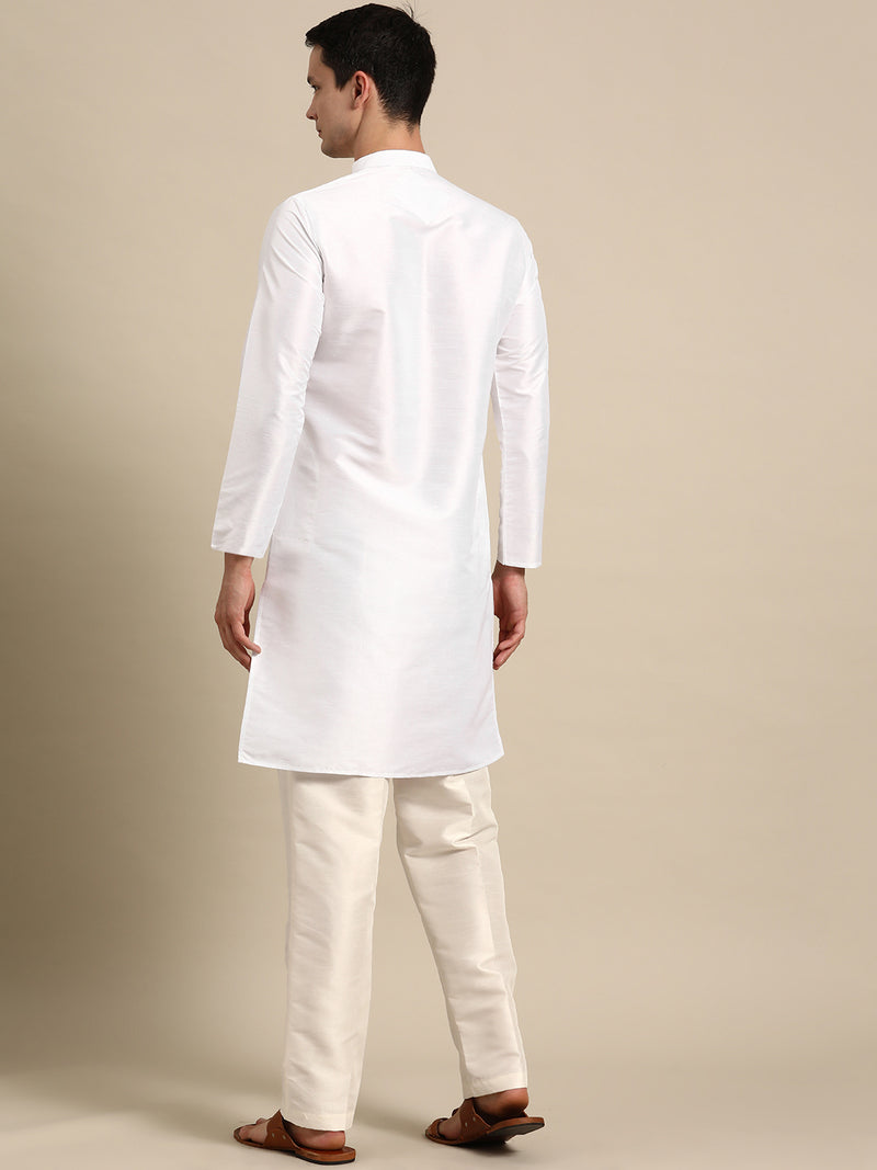 Off-White Silk Classic Kurta Set