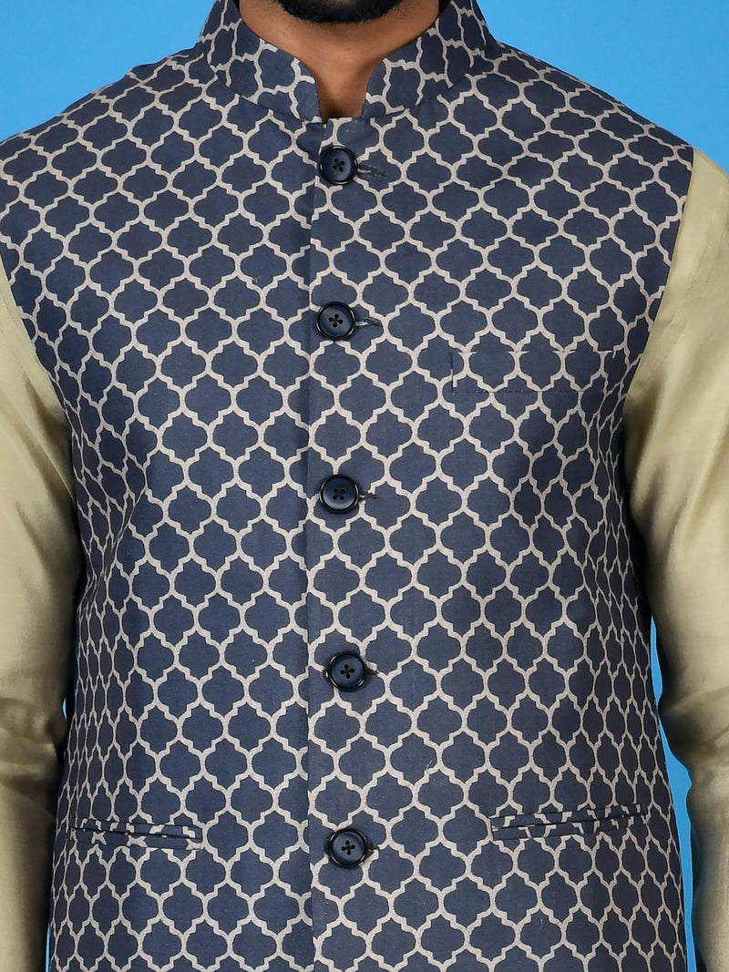 Designer Kurta Jacket Set In Multicolor