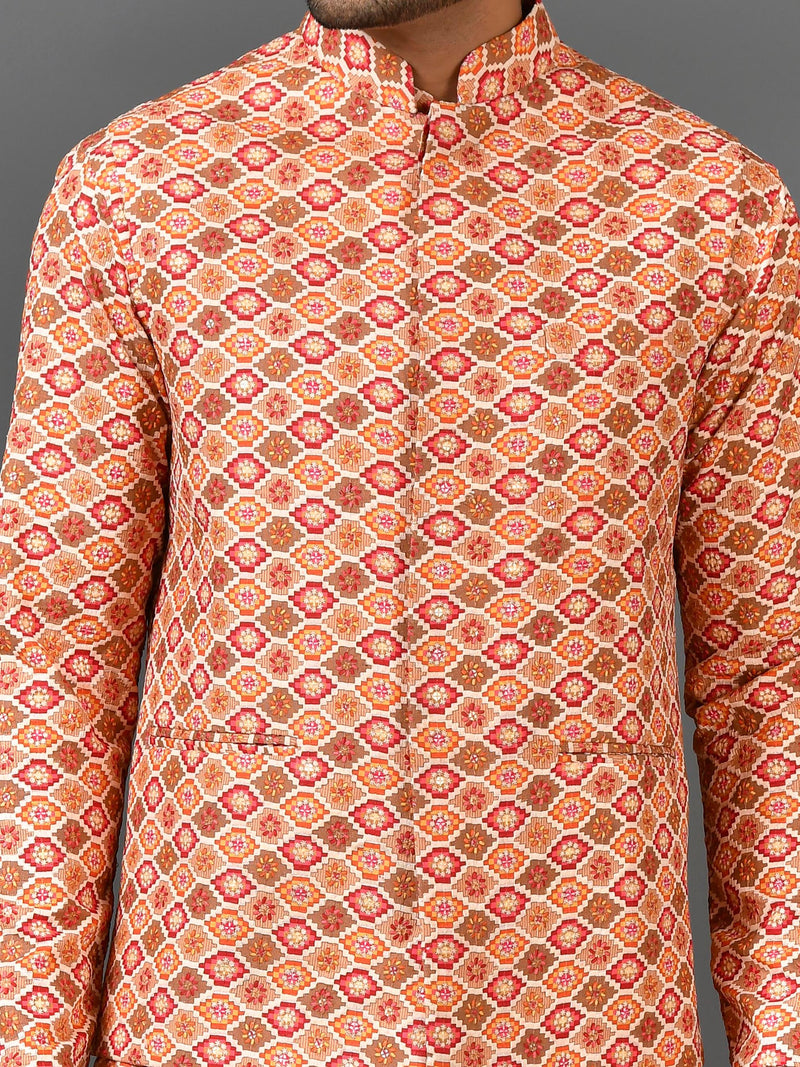 Kurta Jacket Set in Multicolour