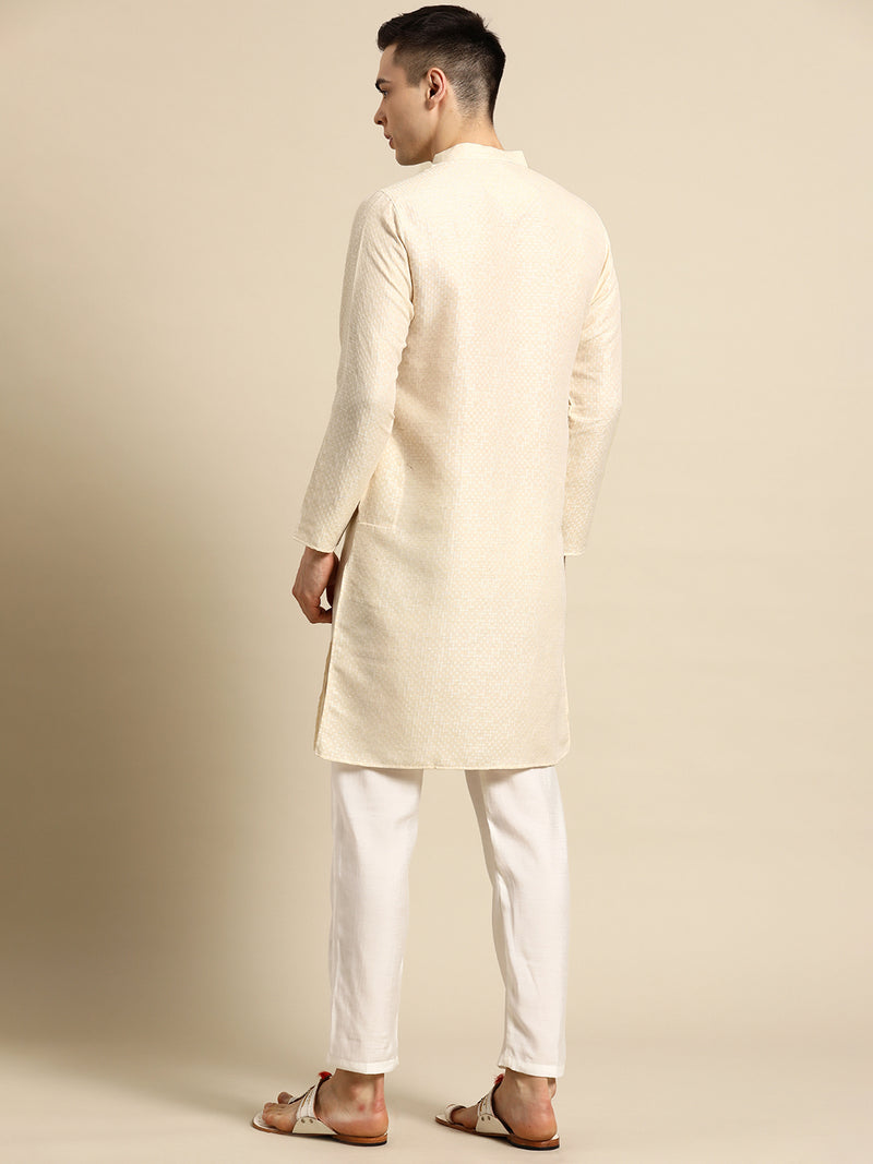 Soft Off-White Pure Cotton Graceful Kurta Set