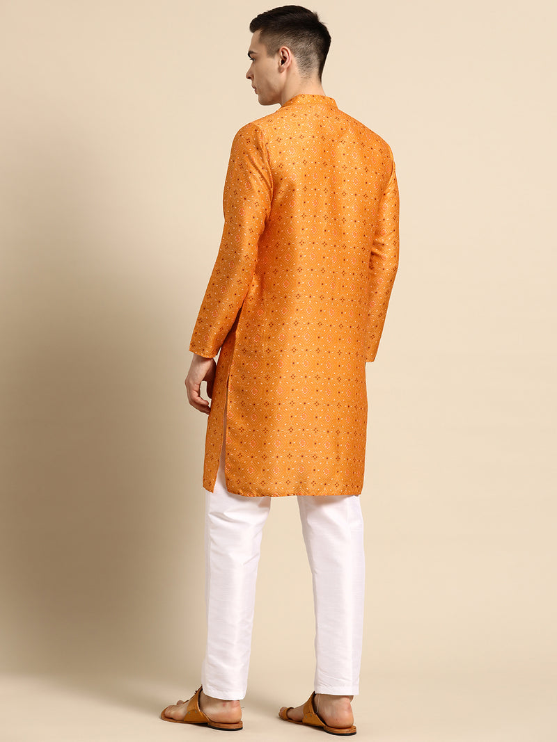 Autumn Mustard Silk Heritage Kurta Set