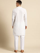 Pure White Silk Classic Kurta Set