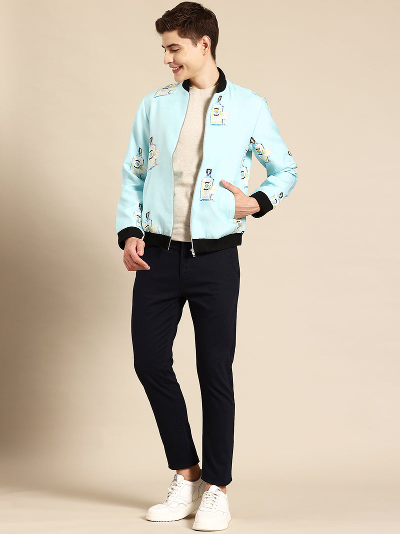 Badge Accent Bomber Jacket