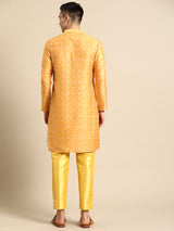 Sunburst Yellow Silk Party Kurta Set