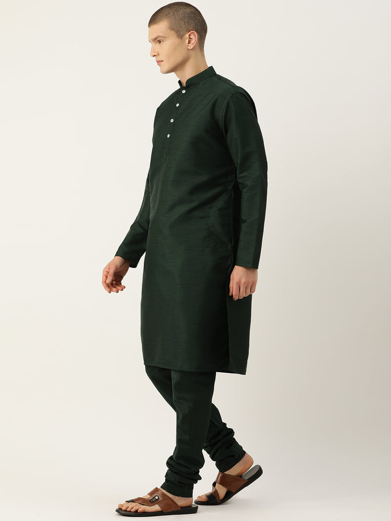 Forest Green Elegant Nehru Jacket Set