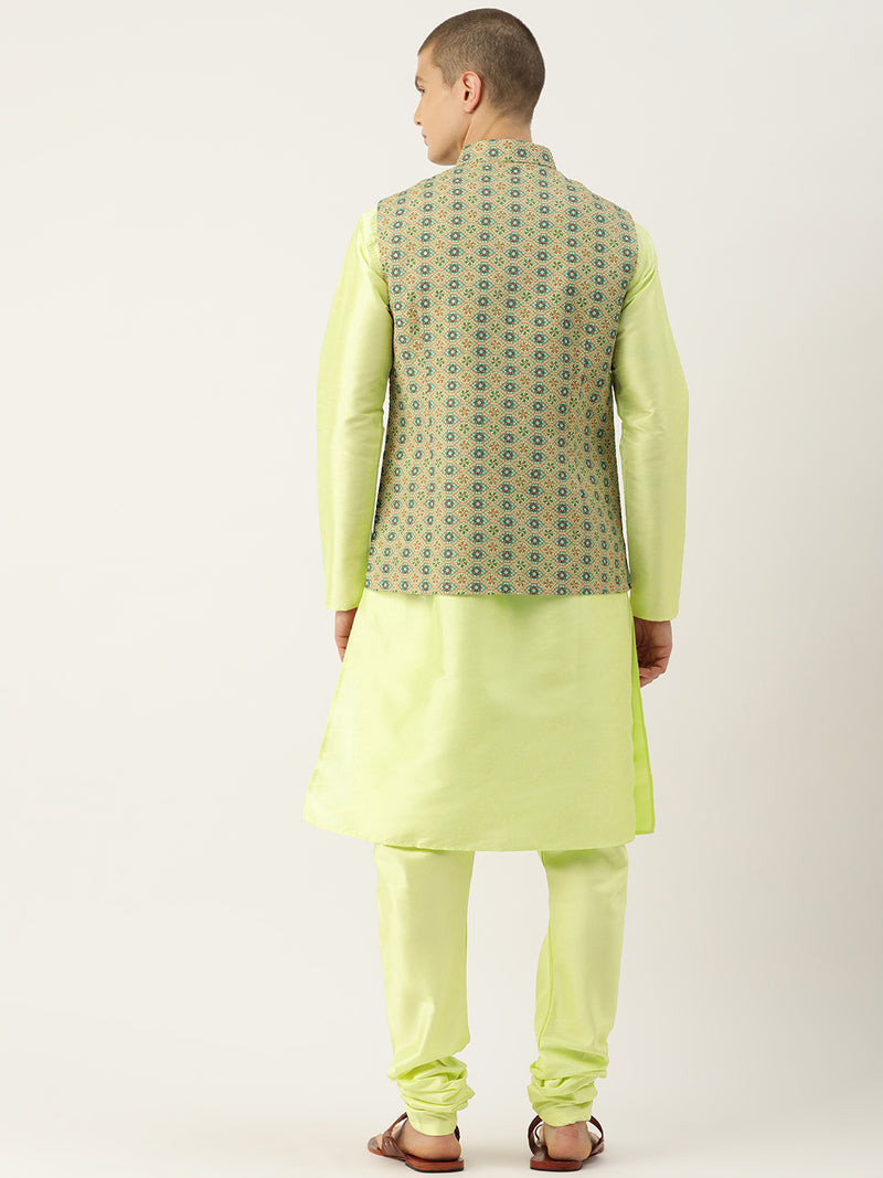 Festive Multicolour Statement Nehru Jacket Set