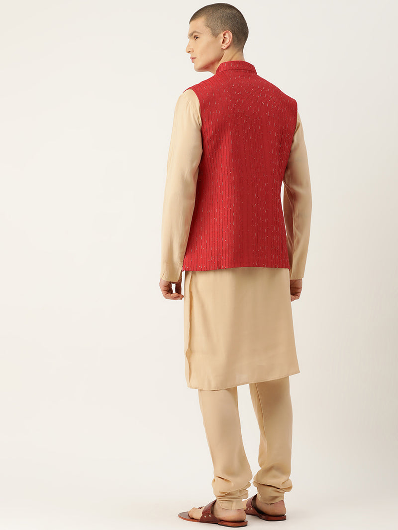 Earthy Multicolour Nehru Jacket Set