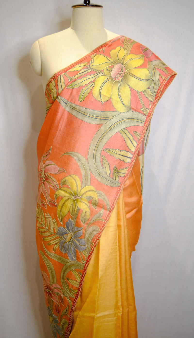 Designer Saree In Yellow In Color