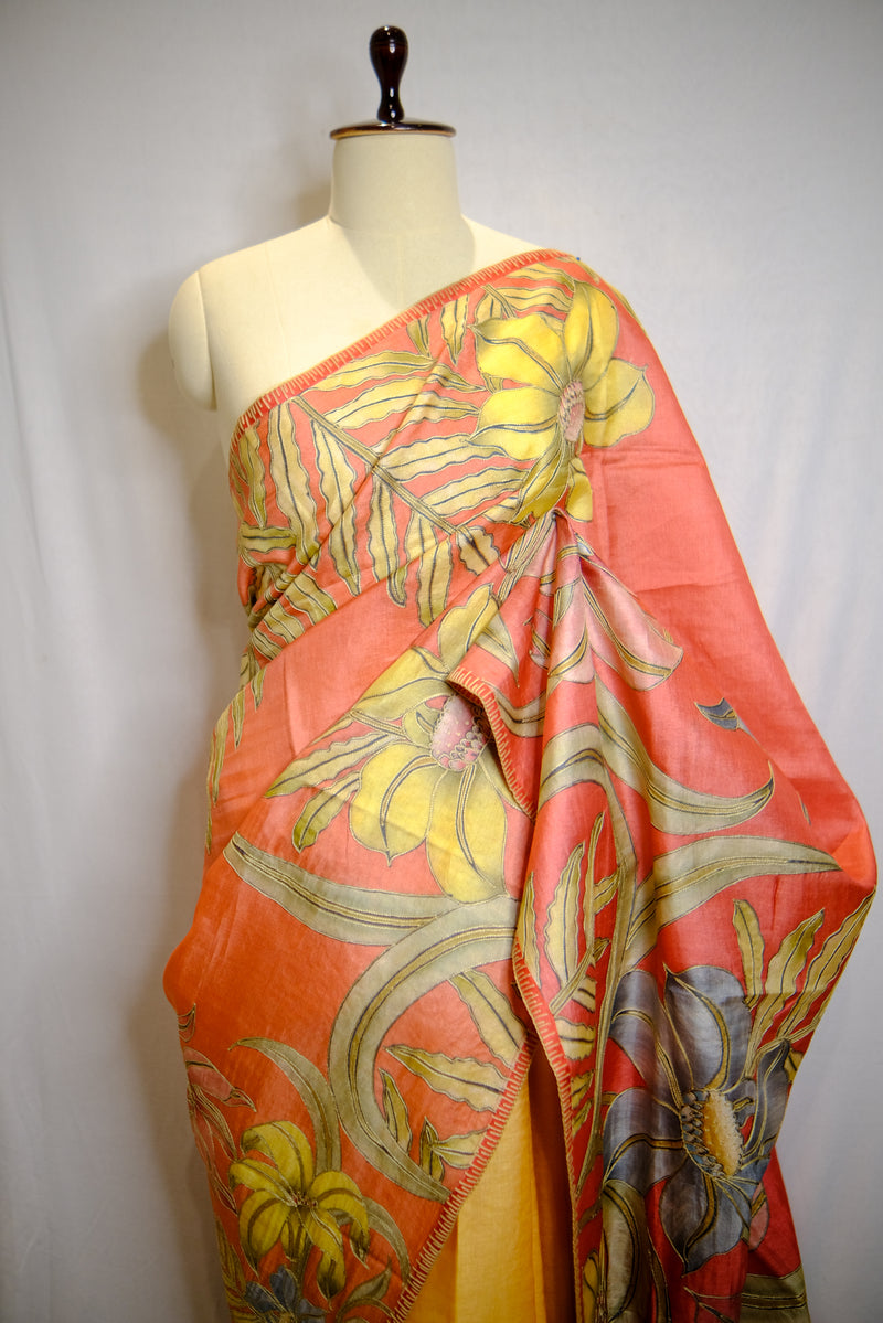 Designer Saree In Yellow In Color