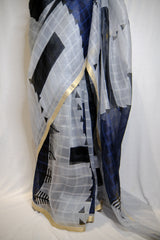 Designer Saree In Grey Color
