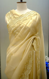 Designer Saree In Golden Color