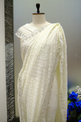 Designer Saree In Off-white color