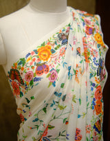 Designer Saree In Cream Color