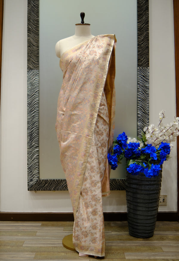 Designer Saree In Peach Color