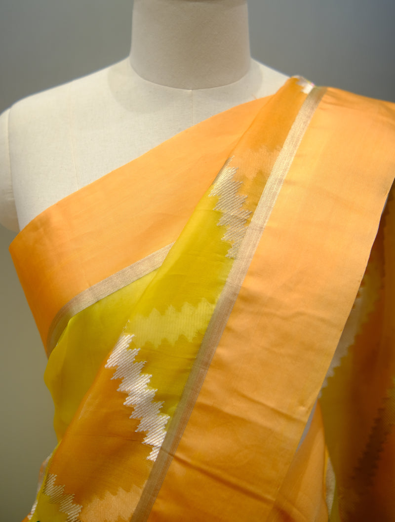 Designer Saree In Yellow Color