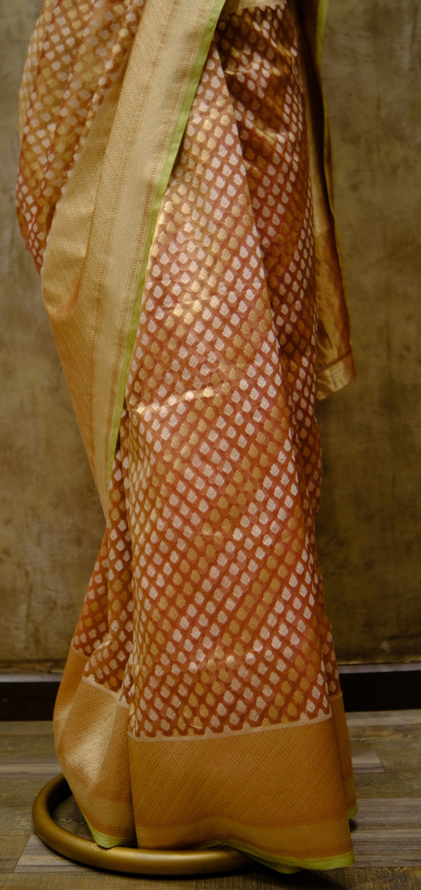 Designer Saree in Orange color