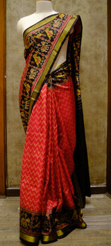 Designer Saree In Red & Black in Color