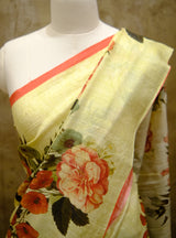 Designer Saree In Lemon Color