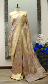 Designer Saree In Beige Color