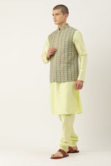 Festive Multicolour Statement Nehru Jacket Set