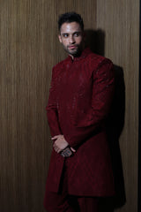 Peach Glimmer Sherwani