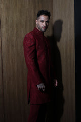 Maroon Majesty Sherwani