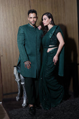 Teal Splendour Sherwani