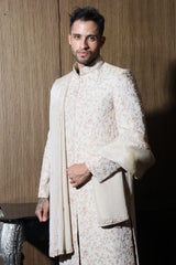 Pearl White Sherwani Set