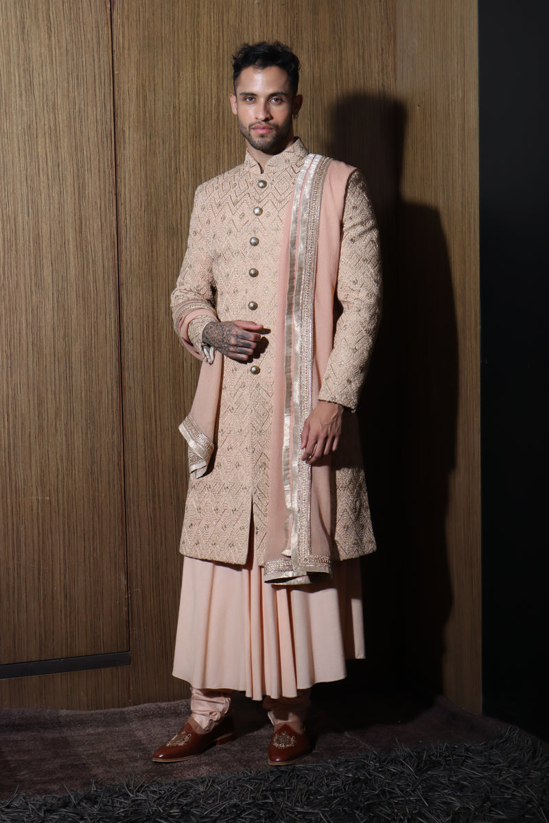 Rose Gold Royal Sherwani