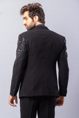 Black  colour  Hand Embroidered & handwork  ,blazer  & Pant set.