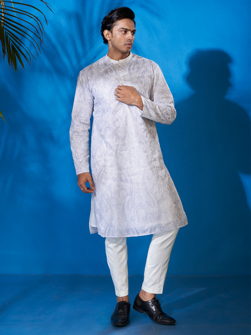 Elegant White Cotton Kurta