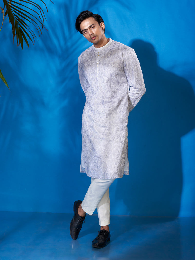 Elegant White Cotton Kurta