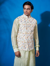 Pista Green Cotton Silk Kurta Set