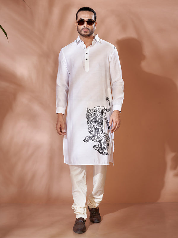 Classic White Cotton Kurta Set