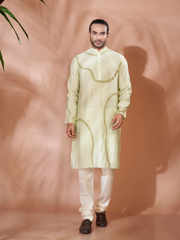 Sophisticated Pista Green Cotton Kurta Set